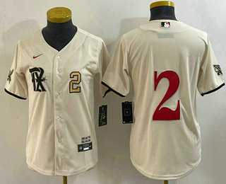 Womens Texas Rangers #2 Marcus Semien Number Cream 2023 City Connect Stitched Baseball Jersey